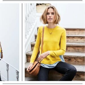 Boden Yellow Crewneck Sweater